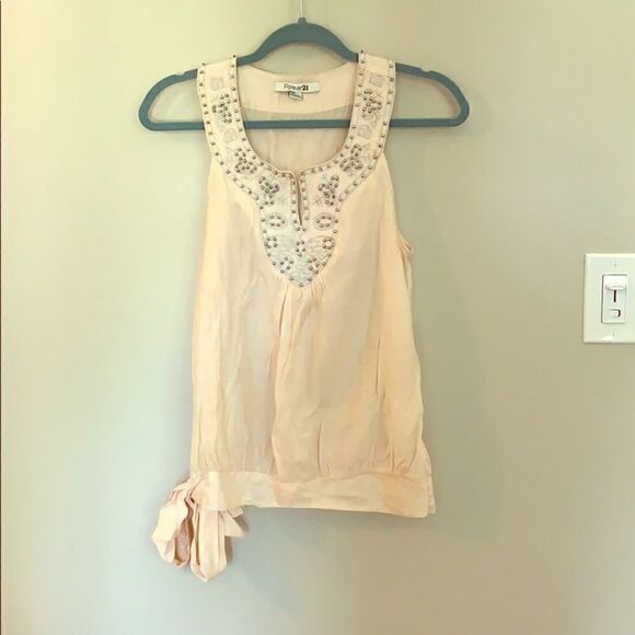 Light Pink Elegant Beaded Top - Picture 1 of 4